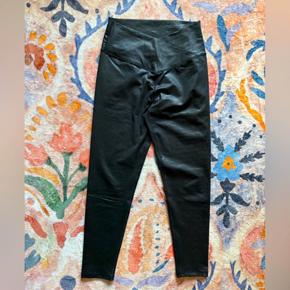 AERIE crossover faux leather leggings